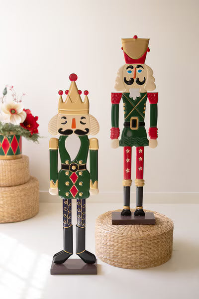 Set Of Two Painted Metal Nutcrackers