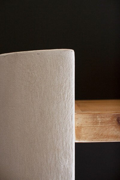 Textured Shelving Unit With Four Wooden Shelves #1