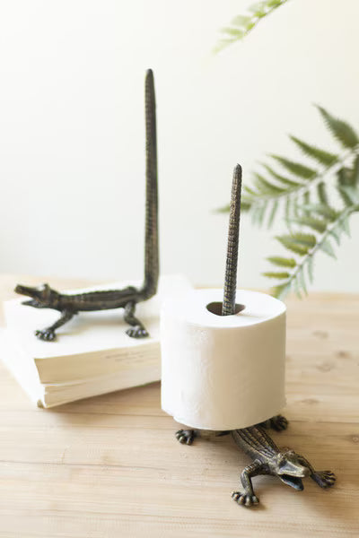 Cast Iron Crocodile Paper Owel Holder (Case Pack)