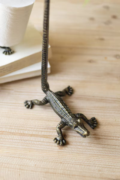 Cast Iron Crocodile Paper Owel Holder (Case Pack)