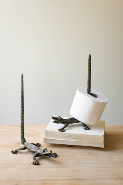 Cast Iron Crocodile Paper Owel Holder (Case Pack)