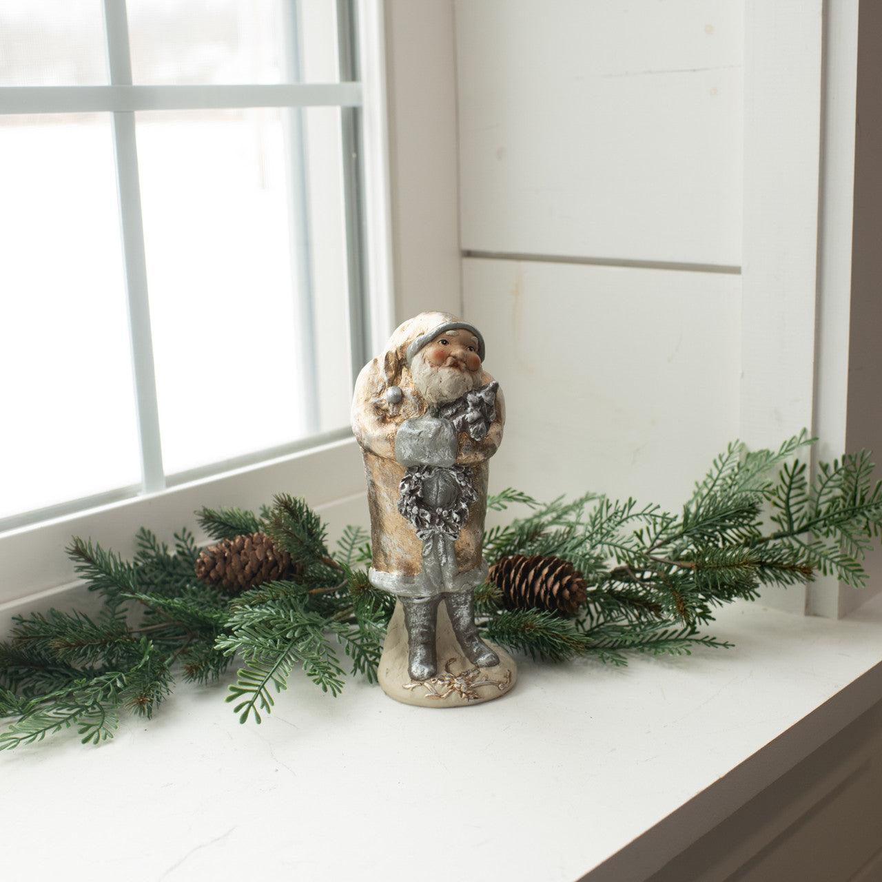 Gold Santa with Tree and Wreath - Signastyle Boutique