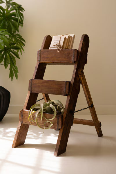 Three Tiered Wooden Brick Mold Display Stand