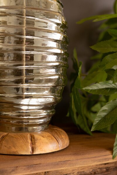 Glass And Wood Table Lamp Base