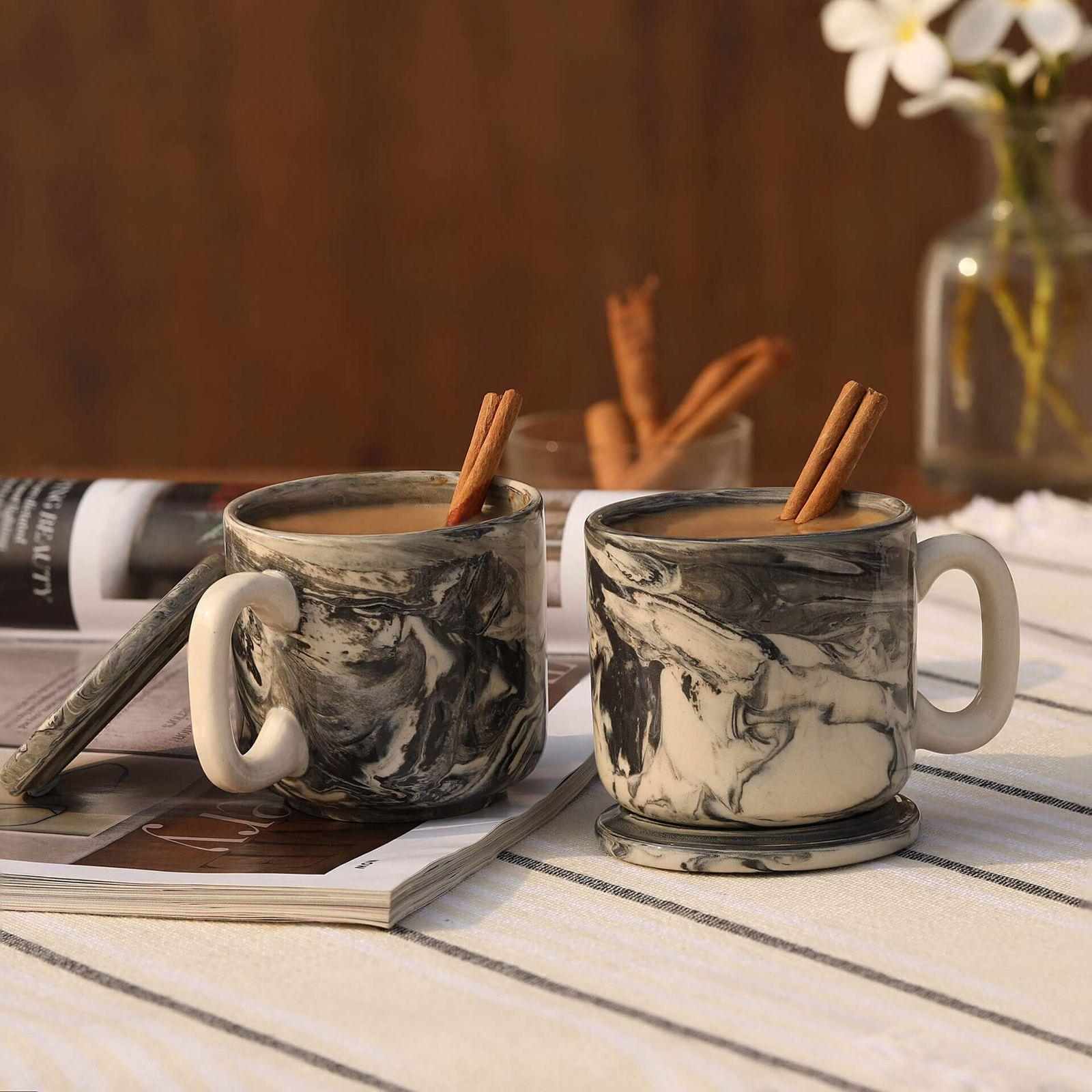 Handmade Espresso Mug with Lid/Coaster - Set of 2 - Signastyle Boutique