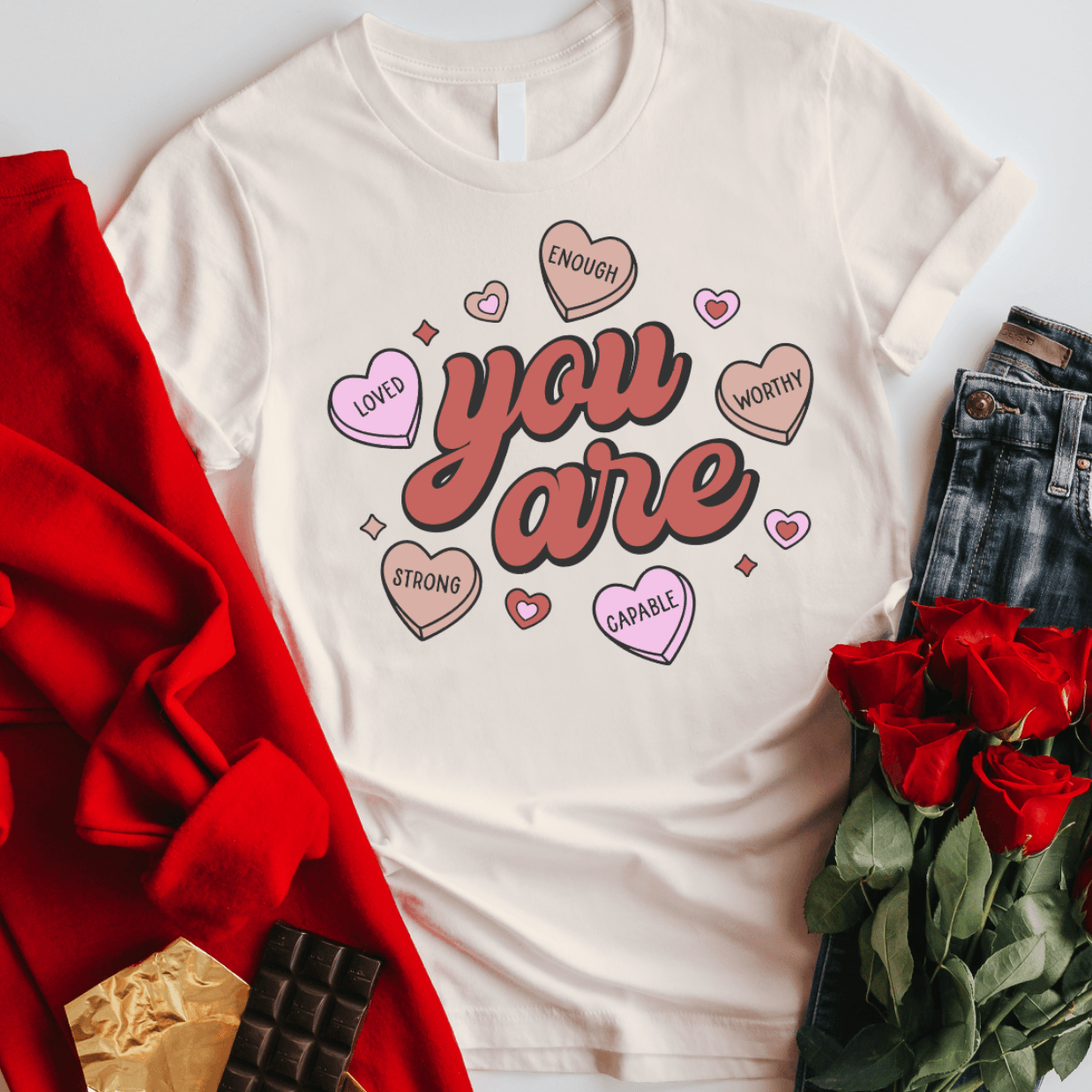 You Are Enough Valentine's T-shirt - Signastyle Boutique