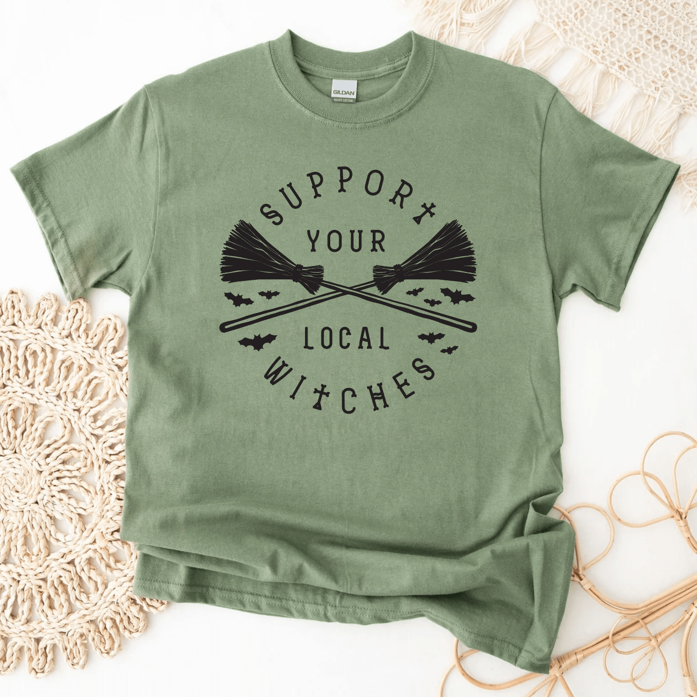 Support Your Local Witches military green - Signastyle Boutique
