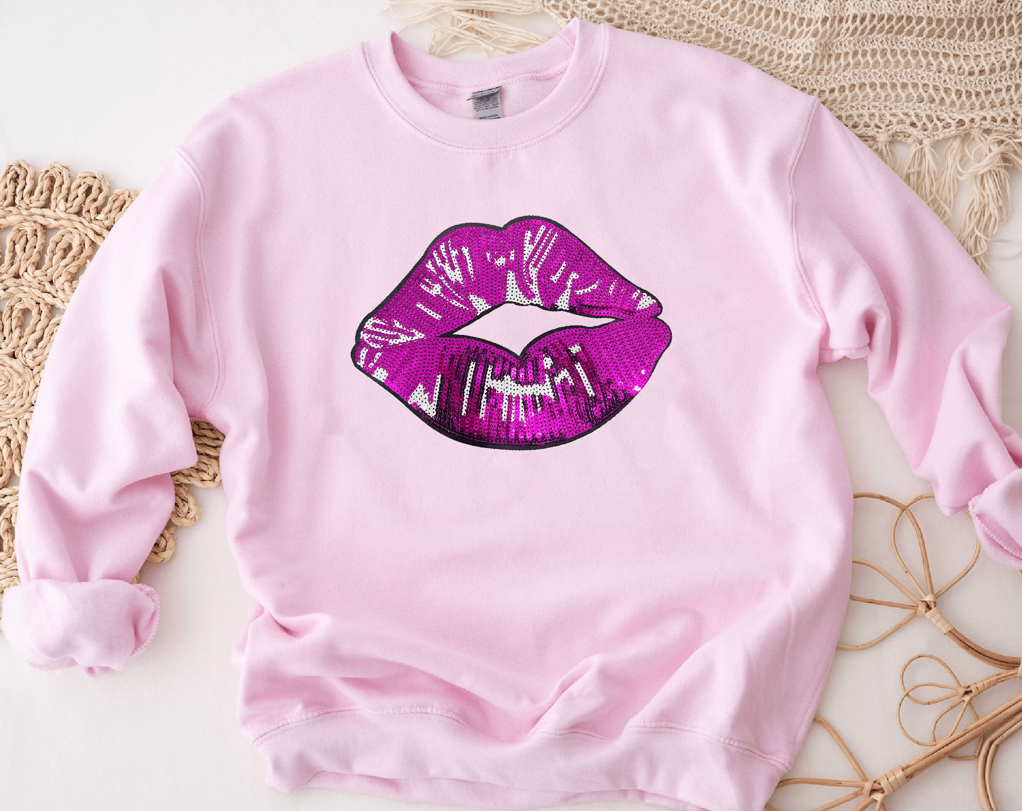 Sequins Patches LIPS 💋(LIGHT PINK) - Signastyle Boutique