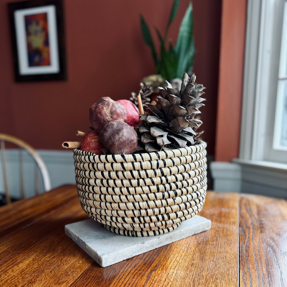 Coiled Raffia Centerpiece Bowl - Thumbnail 3