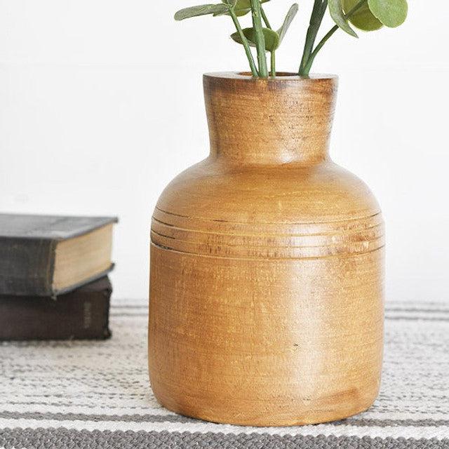 7" Decorative Wood Vase - Signastyle Boutique