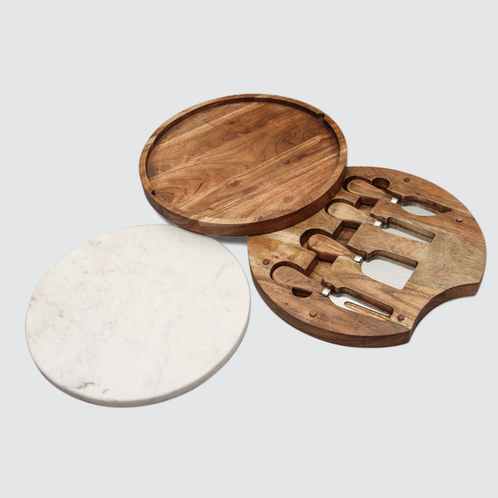 Marble & Acacia Wood Cheese Knife Set - Signastyle Boutique