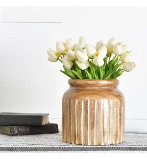 8.75" Carved Wood Vase - Signastyle Boutique
