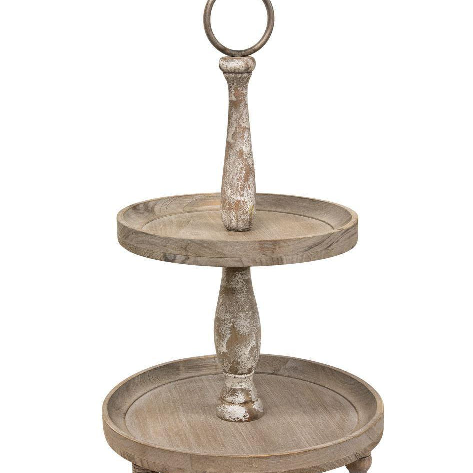 Two-Tier Decorative Wood Tray - Signastyle Boutique