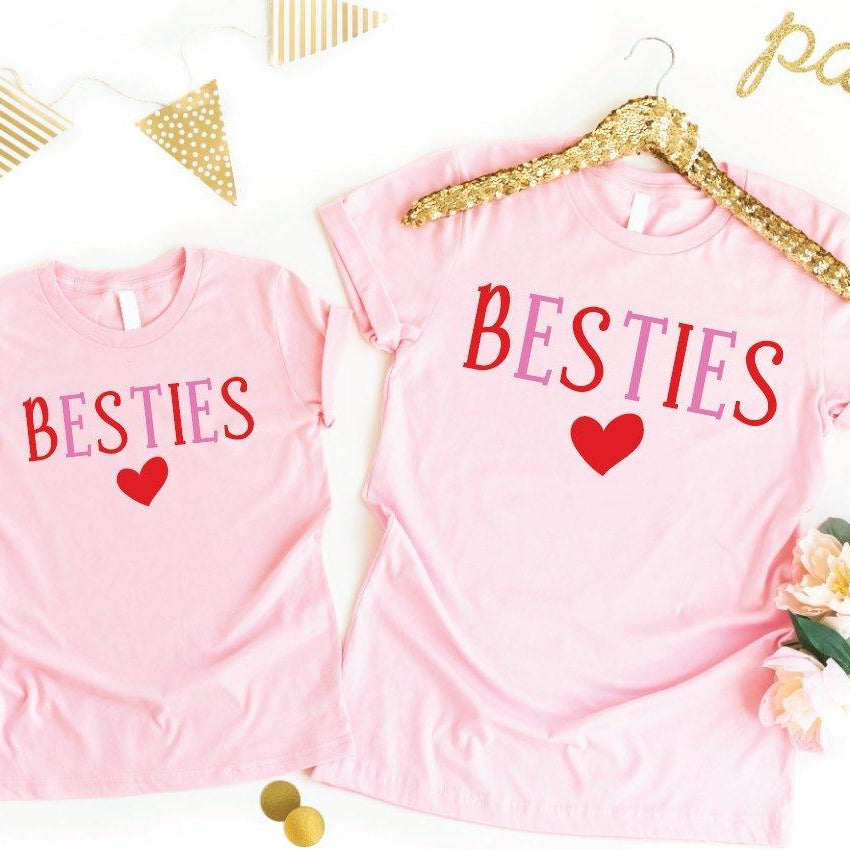 Mommy and Me Besties tee ADULT PINK - Signastyle Boutique
