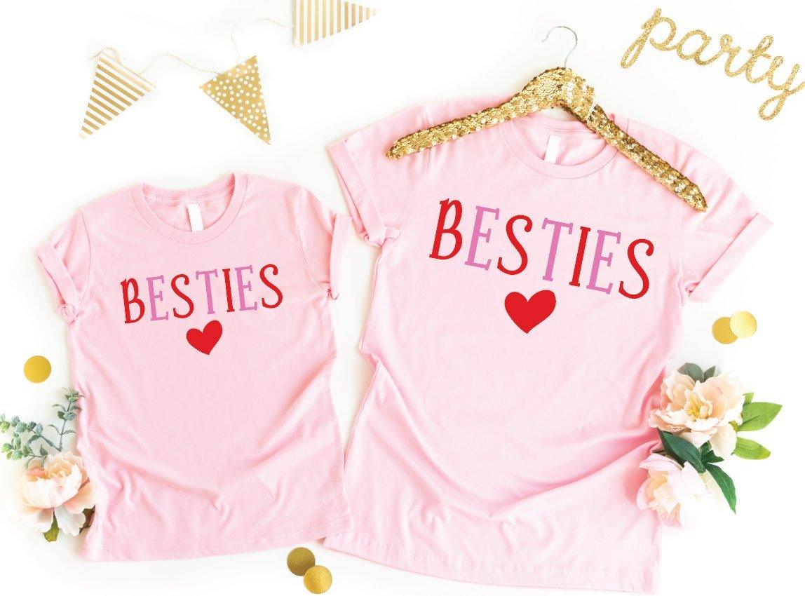 Mommy and Me Besties tee YOUTH PINK - Signastyle Boutique