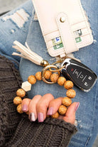 Leopard Beaded Key Ring Wallet Bracelet - Signastyle Boutique