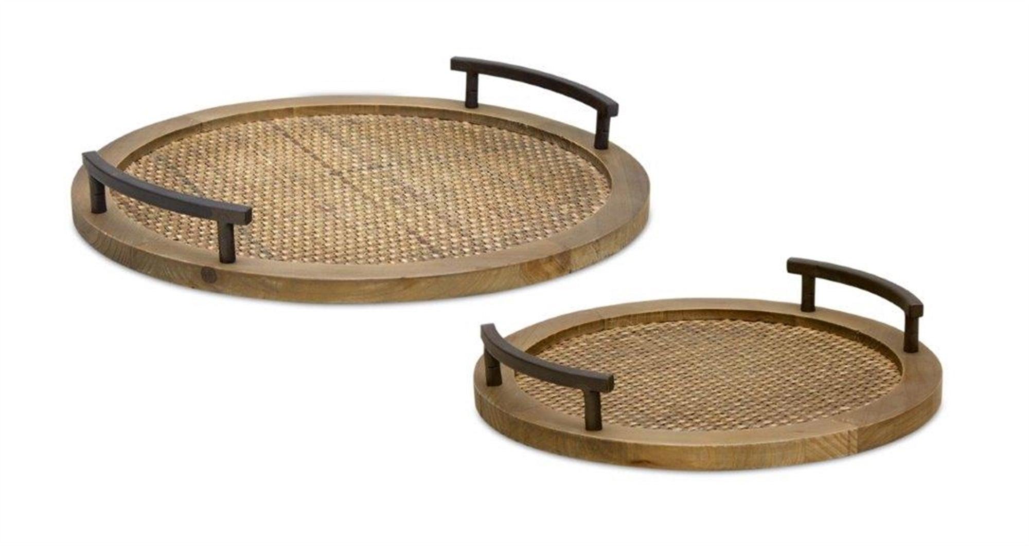 Set of 2 Rattan Decorative Trays - Signastyle Boutique