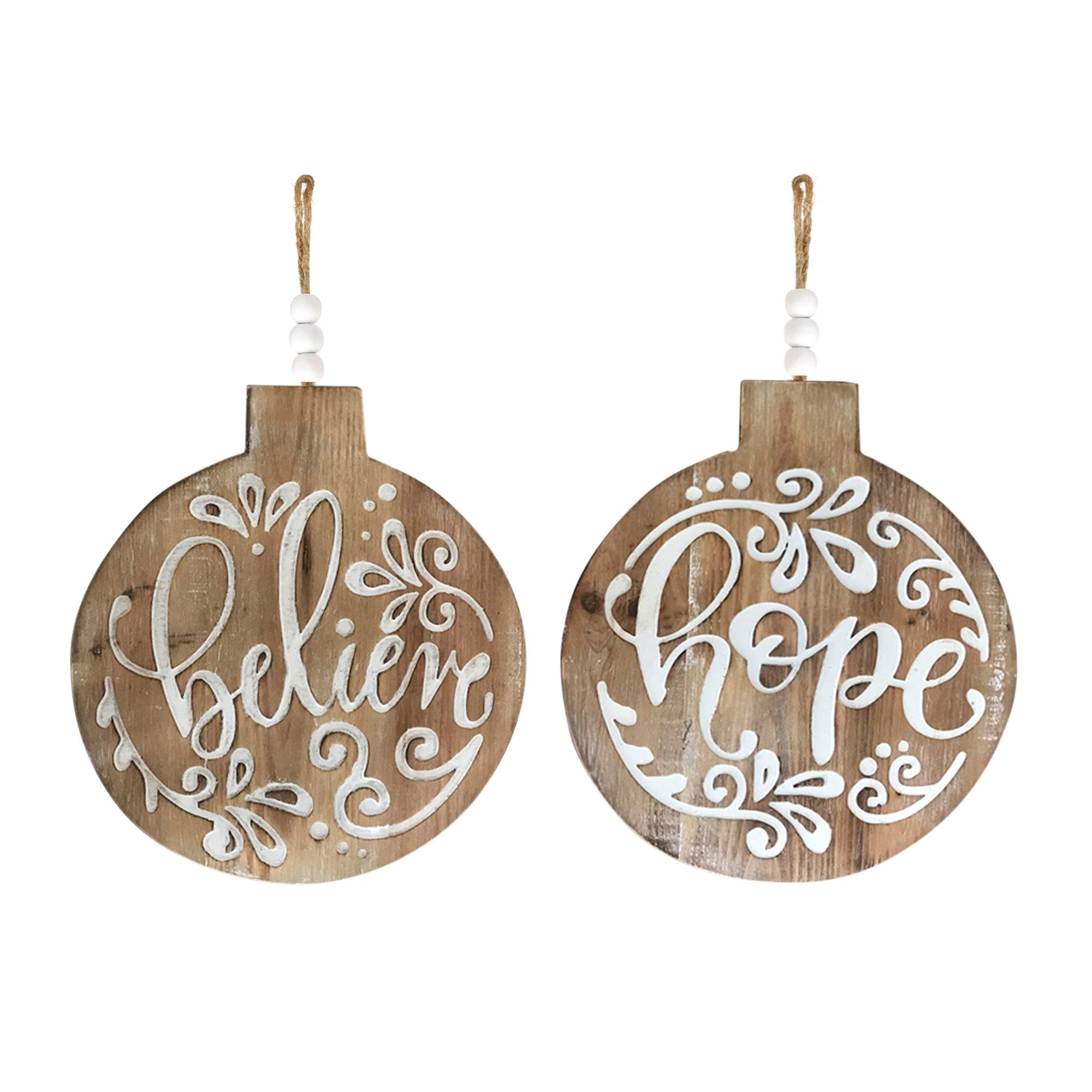 Carved Wood Sentiment Ornaments - Signastyle Boutique
