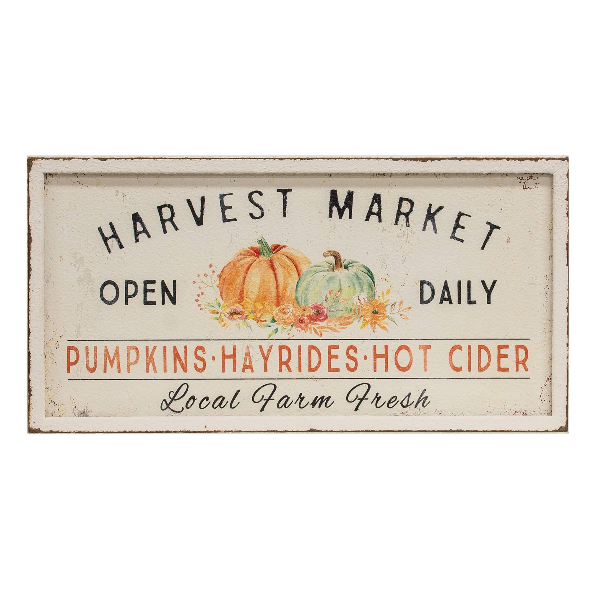 Harvest Market Open Daily Pumpkin Metal Sign - Signastyle Boutique