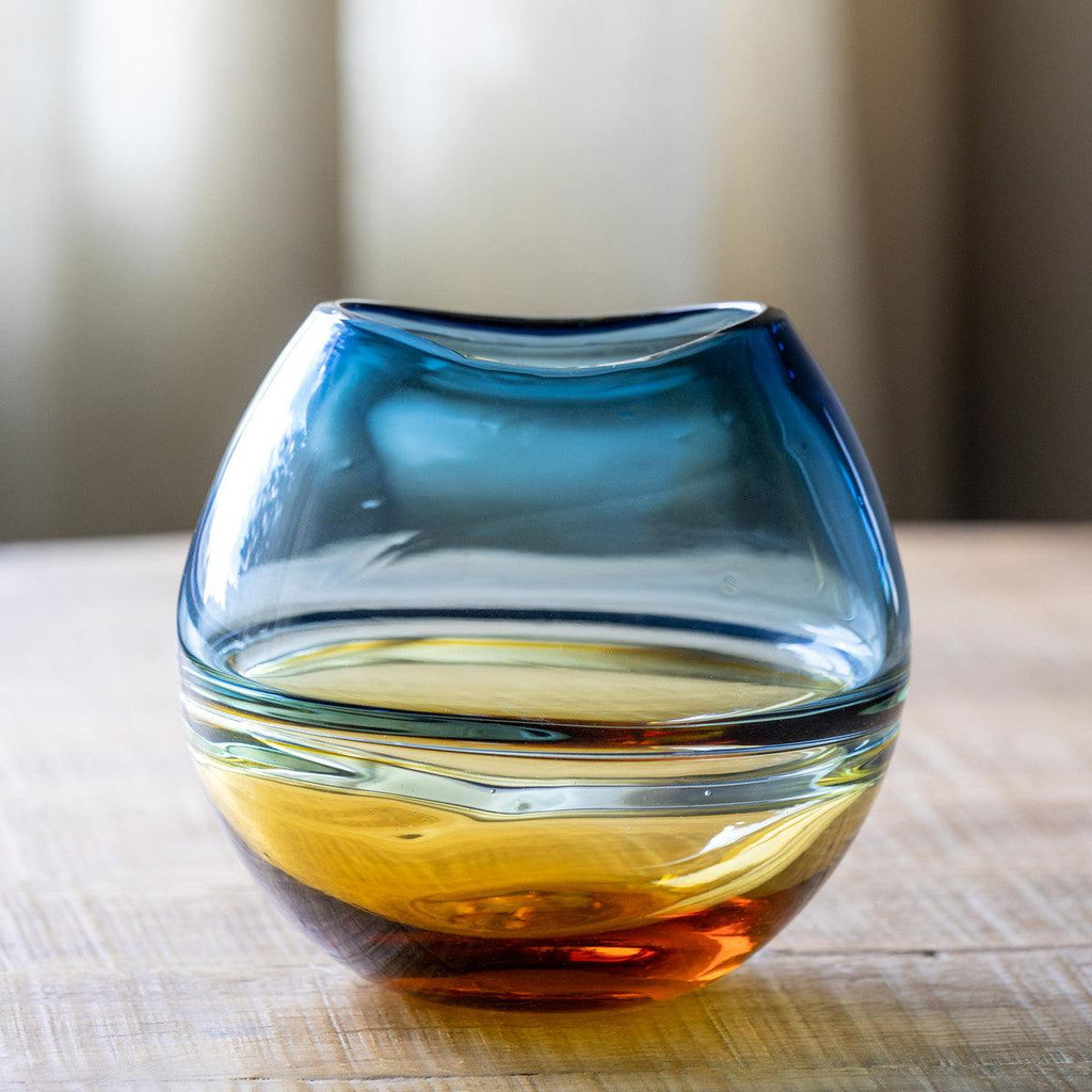 Ansen Glass Vase, Round-Home Accessories-Rustic Barn Boutique