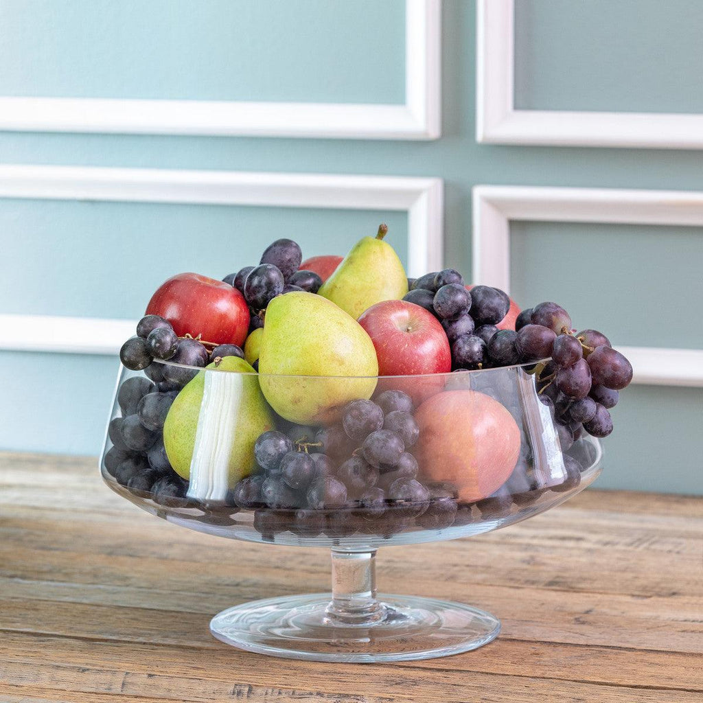 Basia Glass Stemmed Low Bowl-Home Accessories-Rustic Barn Boutique
