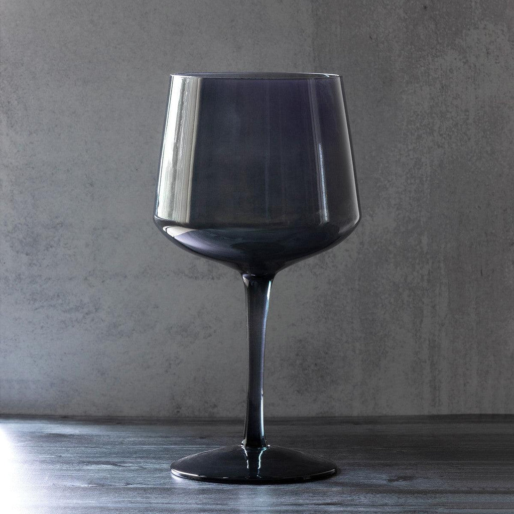 Florian Smoke Glass Tall Stemmed Bowl-Home Accessories-Rustic Barn Boutique