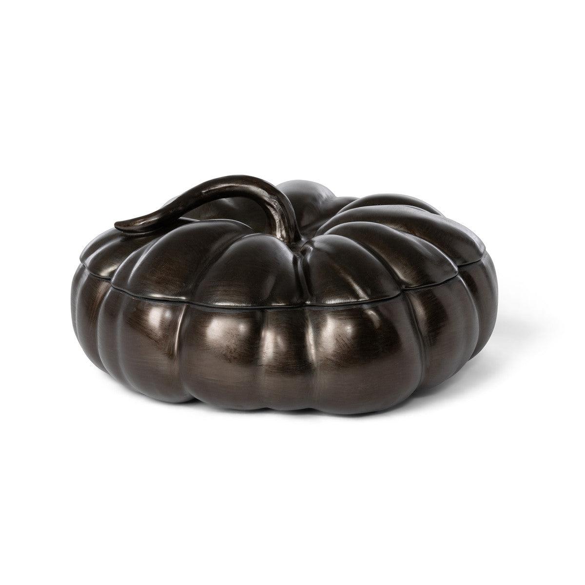 Bronze Lidded Ceramic Pumpkin Bowl Large - Signastyle Boutique