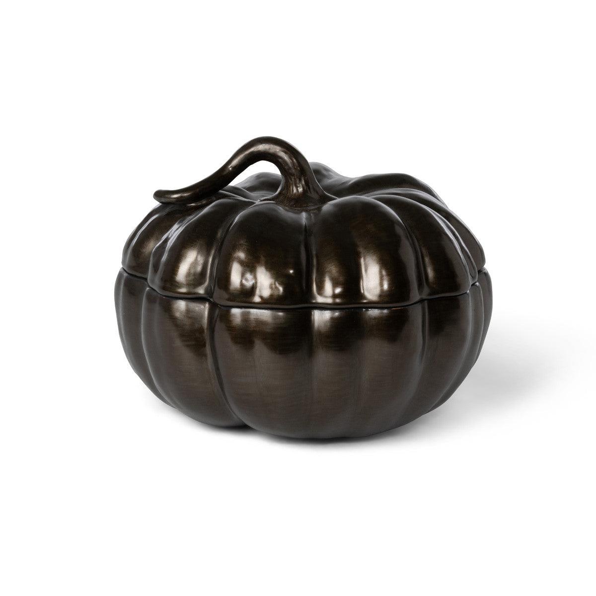 Bronze Lidded Ceramic Pumpkin Bowl Medium - Signastyle Boutique