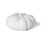 Matte White Lidded Ceramic Pumpkin Bowl Large - Signastyle Boutique