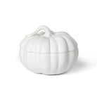 Matte White Lidded Ceramic Pumpkin Bowl Medium - Signastyle Boutique