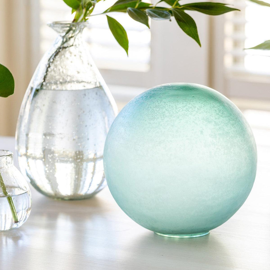 Sea Glass Decorative Orb, Large-Tabletop & decorative home accessories-Rustic Barn Boutique