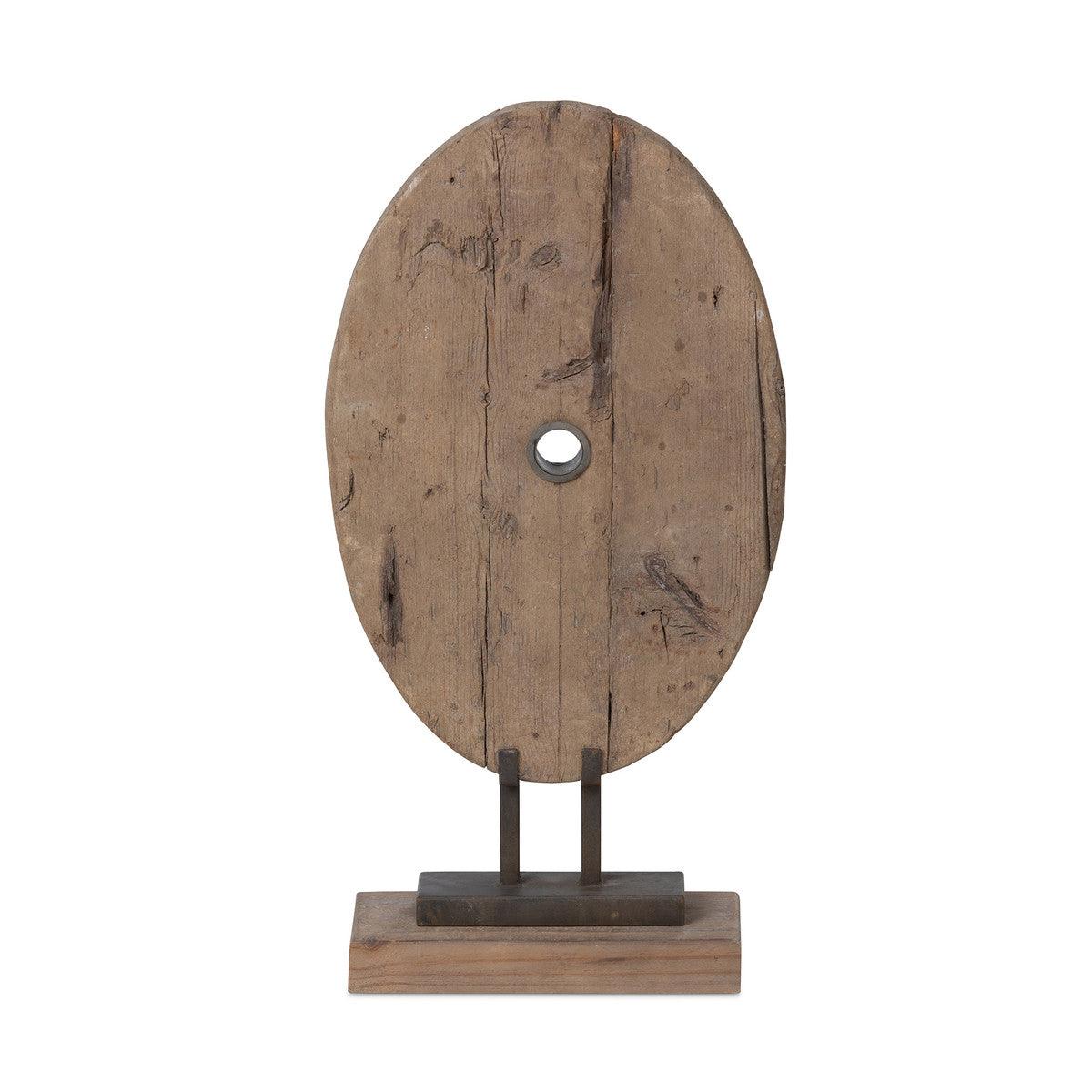 Found Wood Oval Mounted Sculpture - Signastyle Boutique