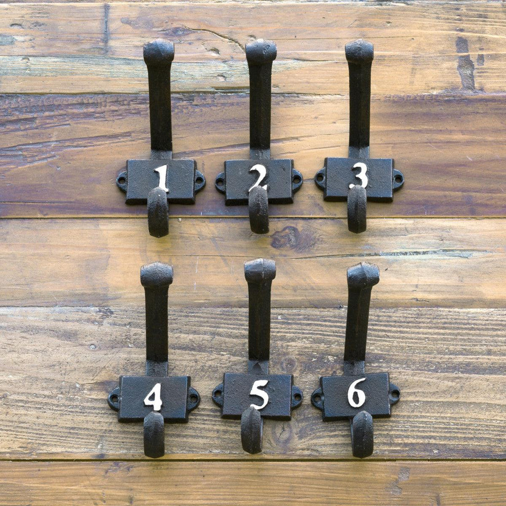 Numerical Hooks 1 - 6-Home Accessories-Rustic Barn Boutique