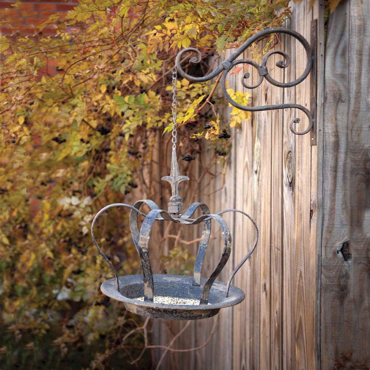 Hanging Crown Bird Feeder with Metal Wall Bracket - Signastyle Boutique