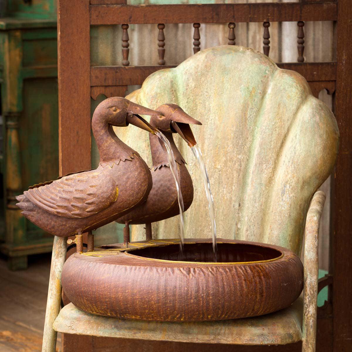 Folk Art Duck Fountain - Signastyle Boutique