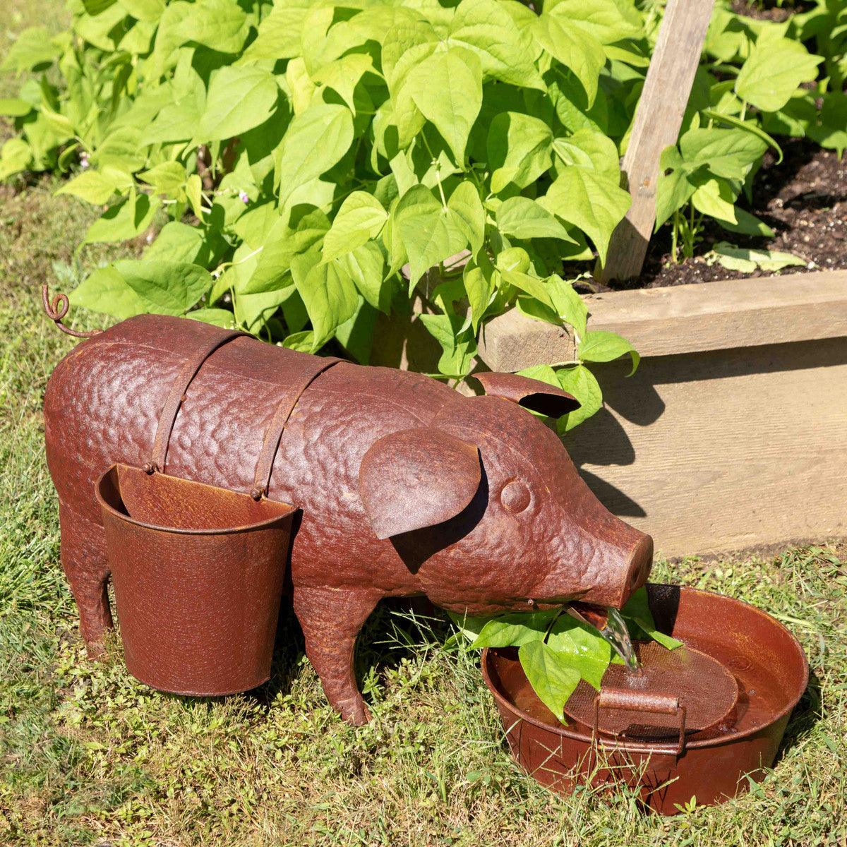 Pig Fountain with Side Planters - Signastyle Boutique