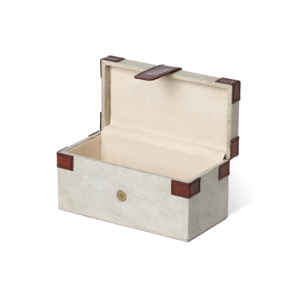 Antique Canvas Box with Genuine Leather - Signastyle Boutique