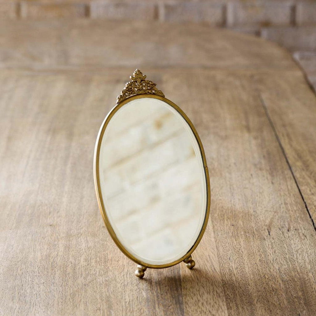 Antique Brass Vanity Mirror-Home Accessories-Rustic Barn Boutique