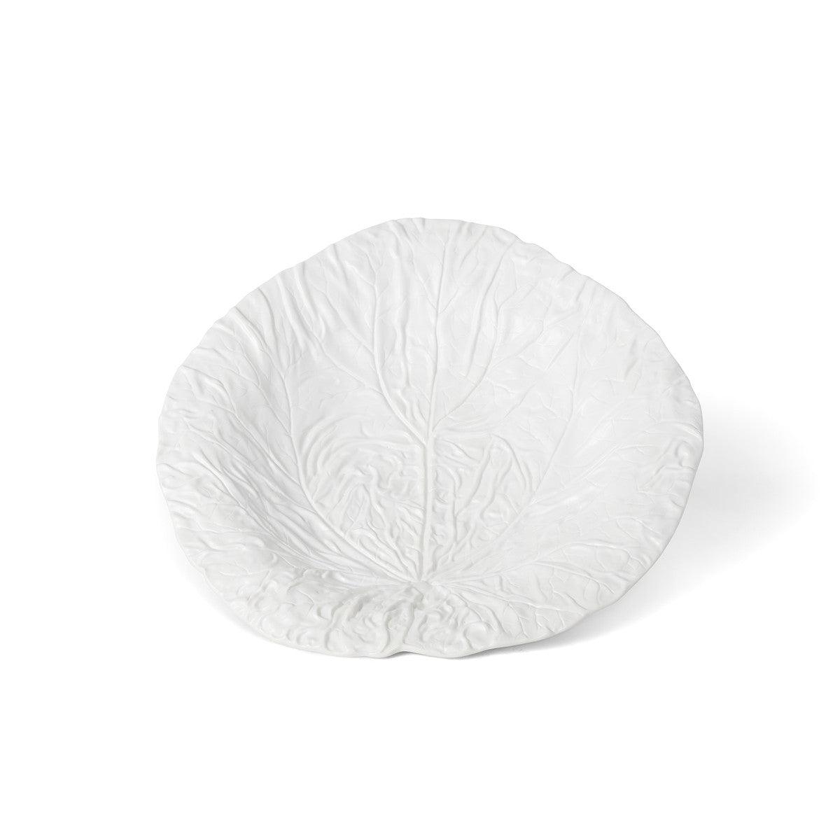 White Cabbage Leaf Ceramic Charger, 14" Dia. - Signastyle Boutique