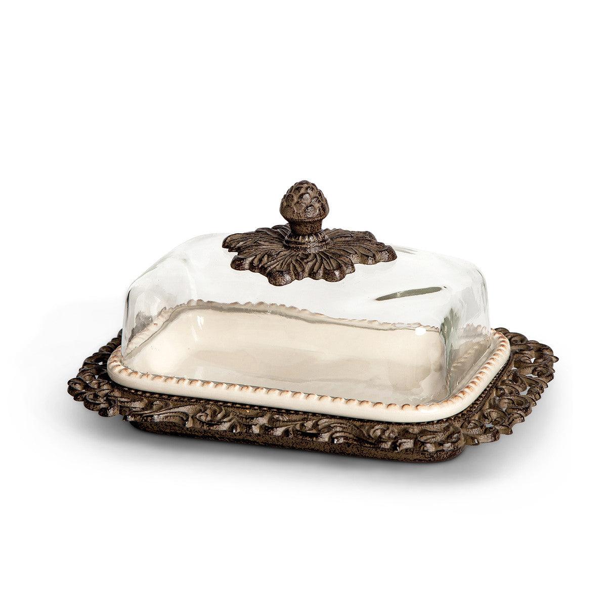 Acanthus Glass Dome Butter Dish - Signastyle Boutique