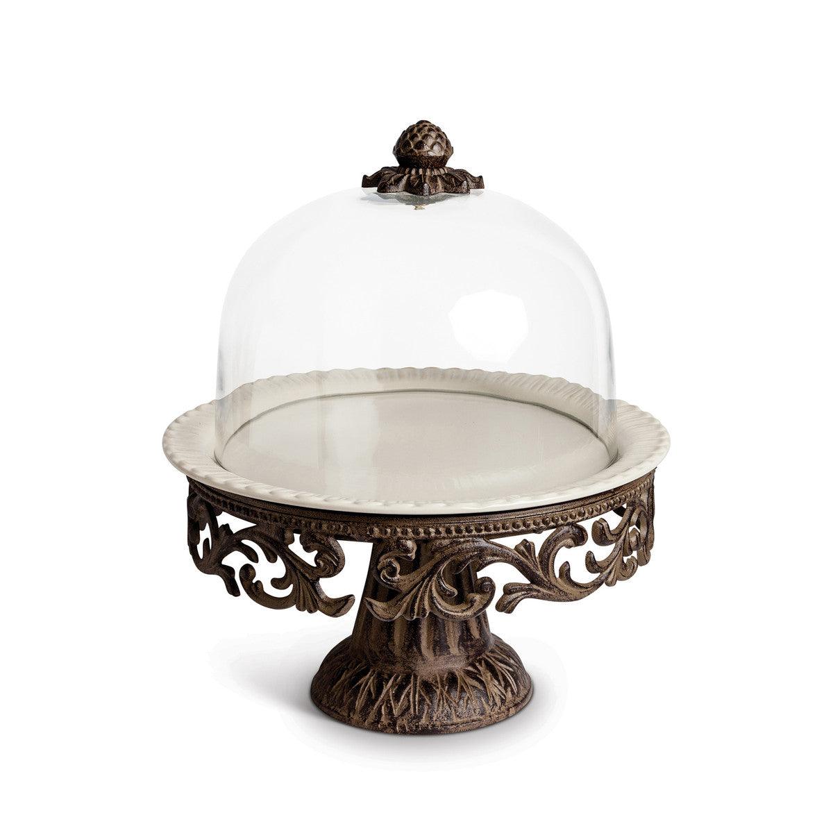 Acanthus Stoneware Cake Pedestal with Dome - Signastyle Boutique
