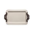 Stoneware Tray with Acanthus Pattern Handles - Signastyle Boutique