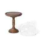 Elevated Wood Server with Glass Dome, 16" - Signastyle Boutique