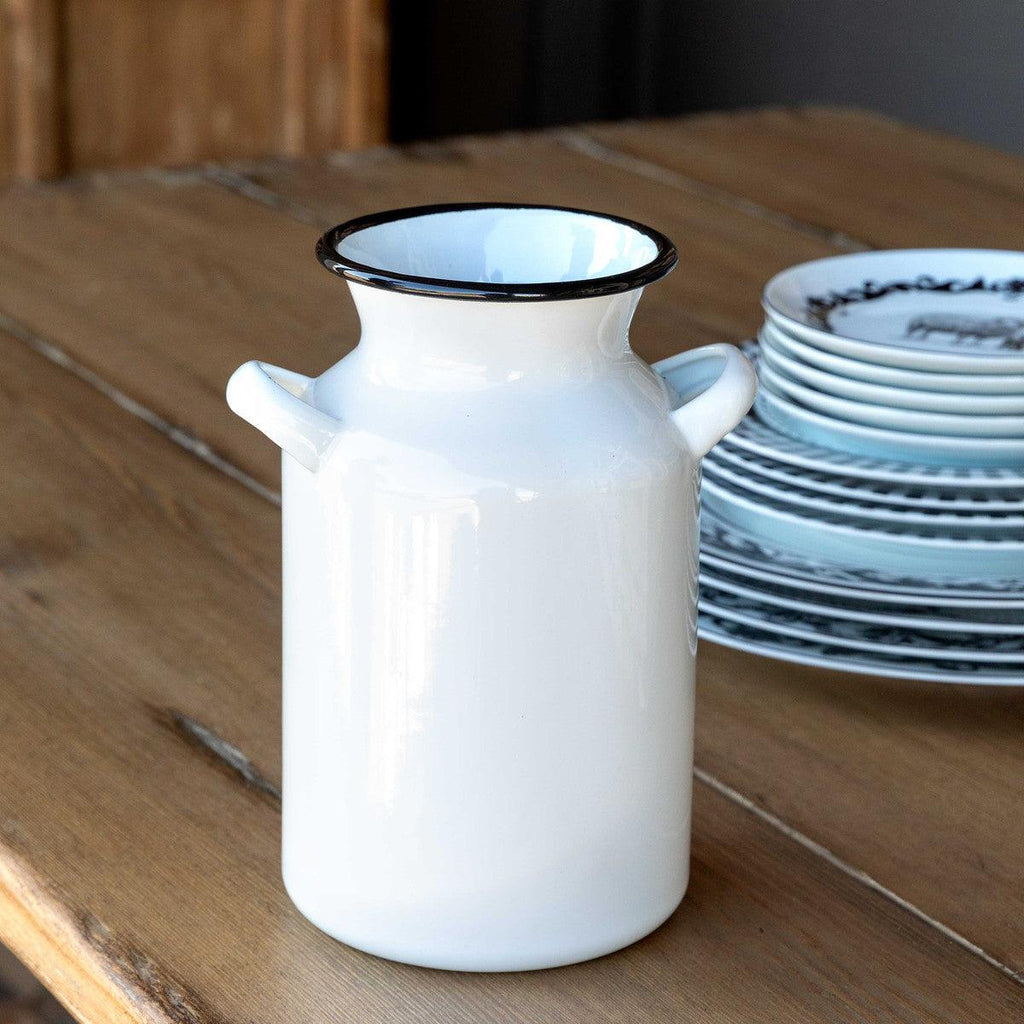 Farmhouse Enamelware Milk Can Vase-Home Accessories-Rustic Barn Boutique