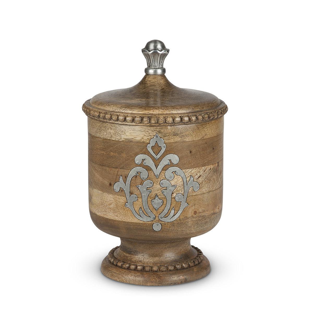 Heritage Inlay Wood Canister, 12" - Signastyle Boutique