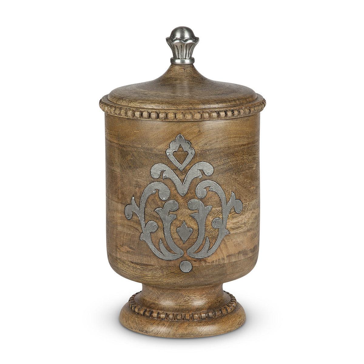 Heritage Inlay Wood Canister, 14" - Signastyle Boutique
