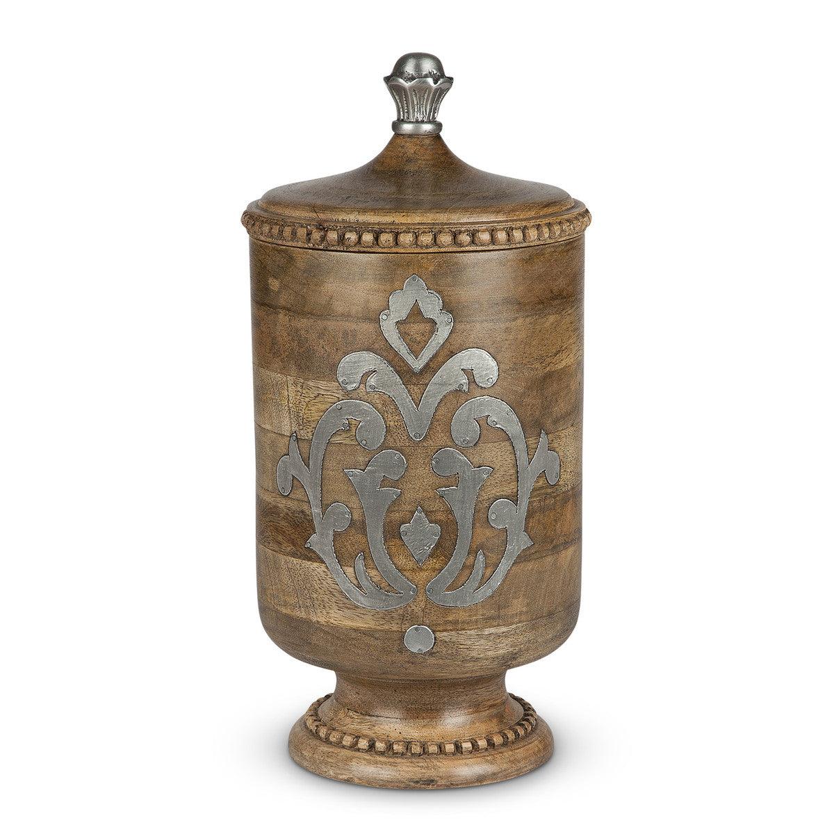 Heritage Inlay Wood Canister, 15" - Signastyle Boutique