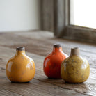 Glazed Stoneware Bud Vase, Yellow-Orange, 3 Assorted Colors, Set of 12 - Signastyle Boutique