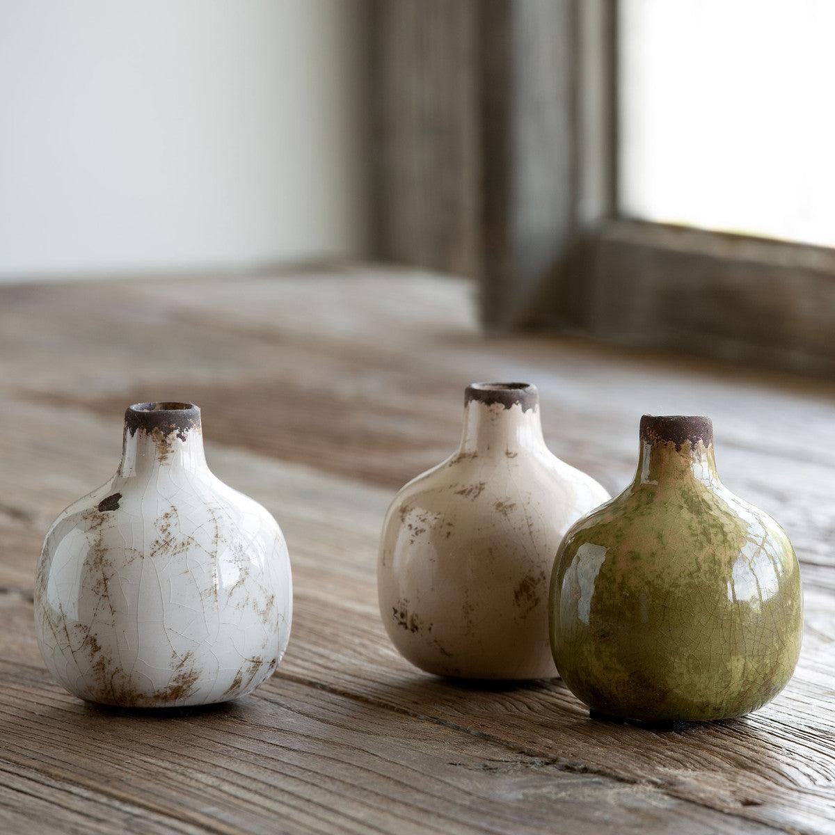 Glazed Stoneware Bud Vase-Home Accents-Rustic Barn Boutique