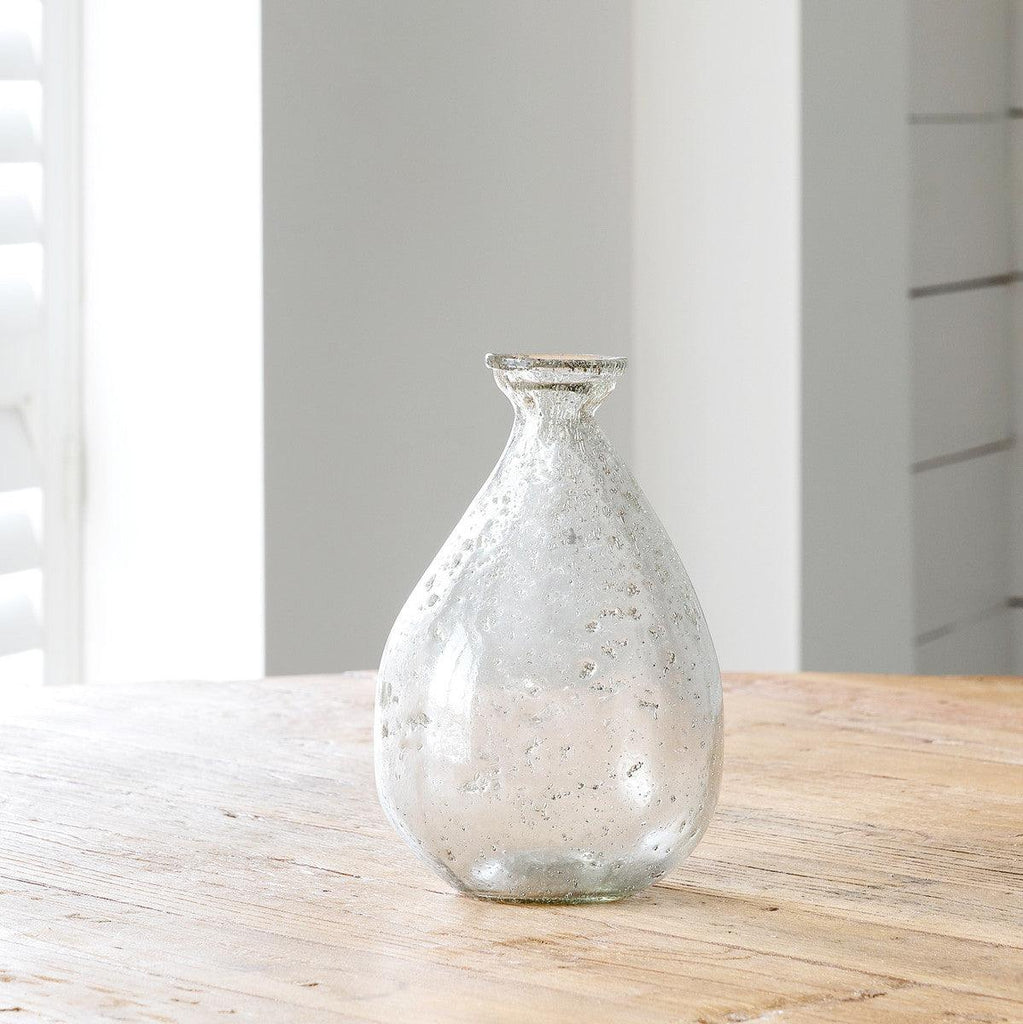 Dylan Organic Seeded Glass Vase, Medium-Containers-Rustic Barn Boutique